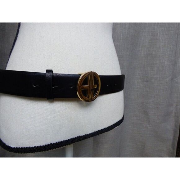 Giani Bernini Women's Signature-Buckle Panel Belt, Black - Picture 5 of 8